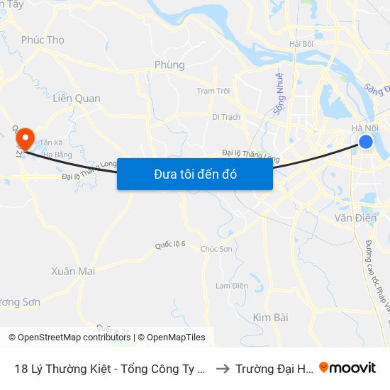 18 Lý Thường Kiệt - Tổng Công Ty Du Lịch Hà Nội to Trường Đại Học Fpt map