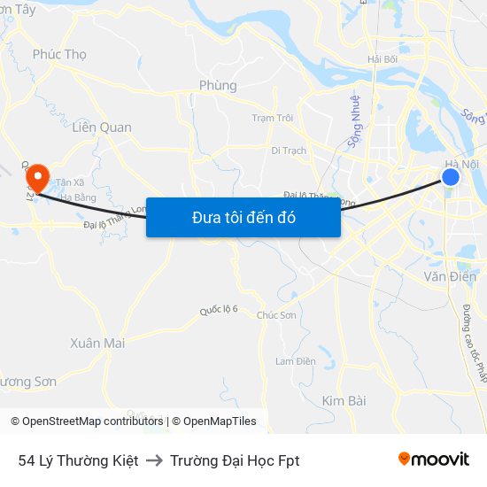 54 Lý Thường Kiệt to Trường Đại Học Fpt map