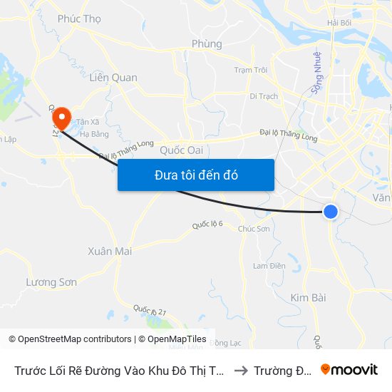 Trước Lối Rẽ Đường Vào Khu Đô Thị Thanh Hà - Đường Cienco5 50m to Trường Đại Học Fpt map