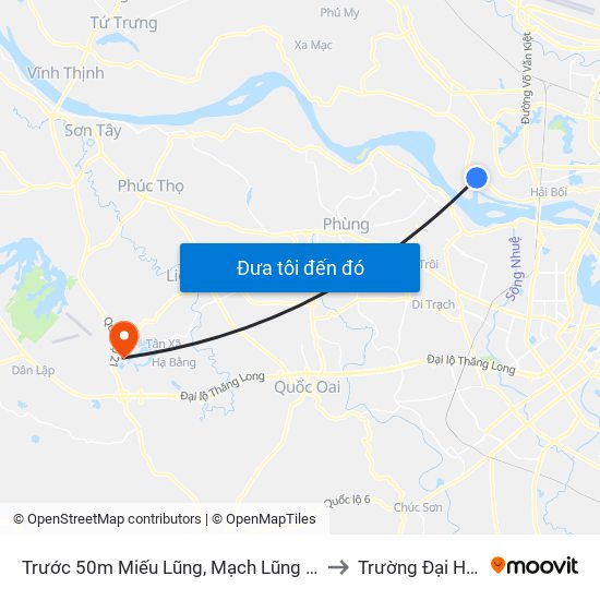 Trước 50m Miếu Lũng, Mạch Lũng Xã Đại Mạch to Trường Đại Học Fpt map