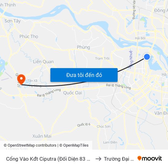 Cổng Vào Kđt Ciputra (Đối Diện 83 Nguyễn Hoàng Tôn) to Trường Đại Học Fpt map