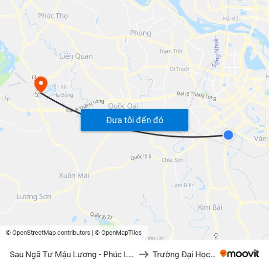 Sau Ngã Tư Mậu Lương - Phúc La 50m to Trường Đại Học Fpt map