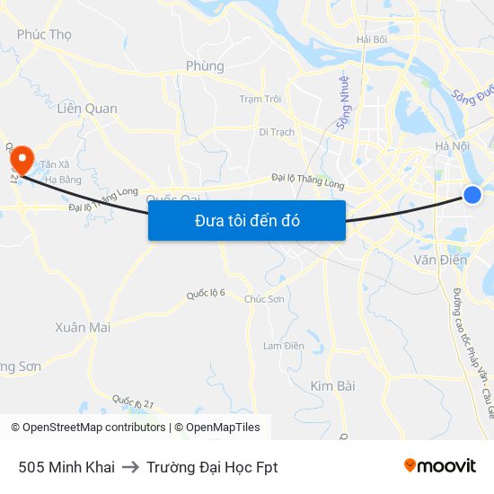 505 Minh Khai to Trường Đại Học Fpt map