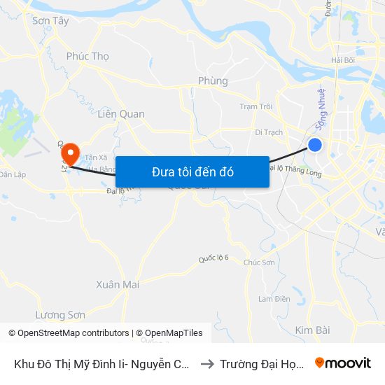 Khu Đô Thị Mỹ Đình Ii- Nguyễn Cơ Thạch to Trường Đại Học Fpt map