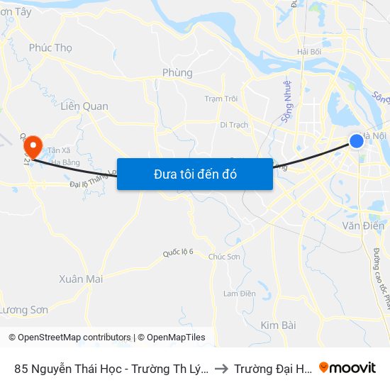 85 Nguyễn Thái Học - Trường Th Lý Thường Kiệt to Trường Đại Học Fpt map