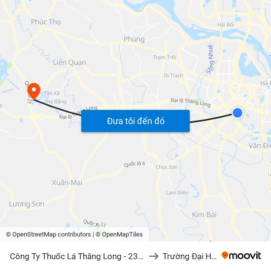 Công Ty Thuốc Lá Thăng Long - 235 Nguyễn Trãi to Trường Đại Học Fpt map