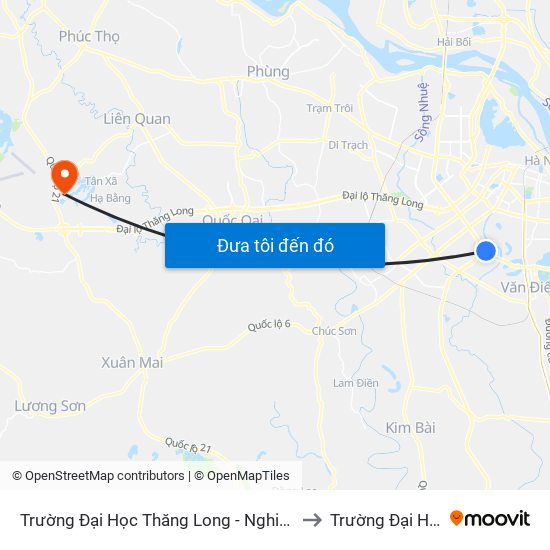 Trường Đại Học Thăng Long - Nghiêm Xuân Yêm to Trường Đại Học Fpt map