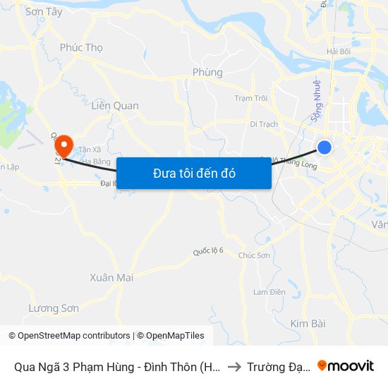 Qua Ngã 3 Phạm Hùng - Đình Thôn (Hướng Đi Phạm Văn Đồng) to Trường Đại Học Fpt map