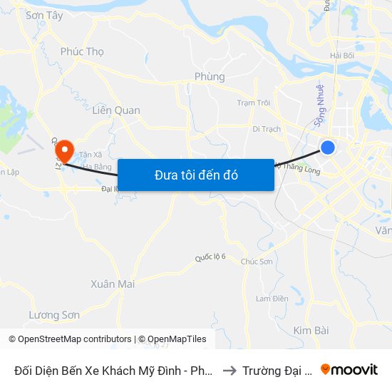 Đối Diện Bến Xe Khách Mỹ Đình - Phạm Hùng (Cột Sau) to Trường Đại Học Fpt map