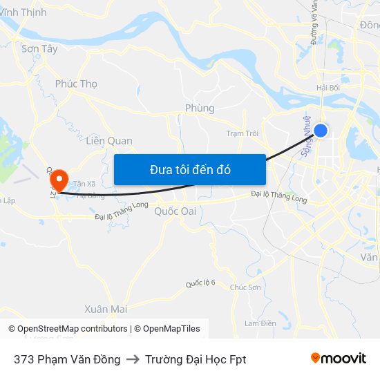 373 Phạm Văn Đồng to Trường Đại Học Fpt map
