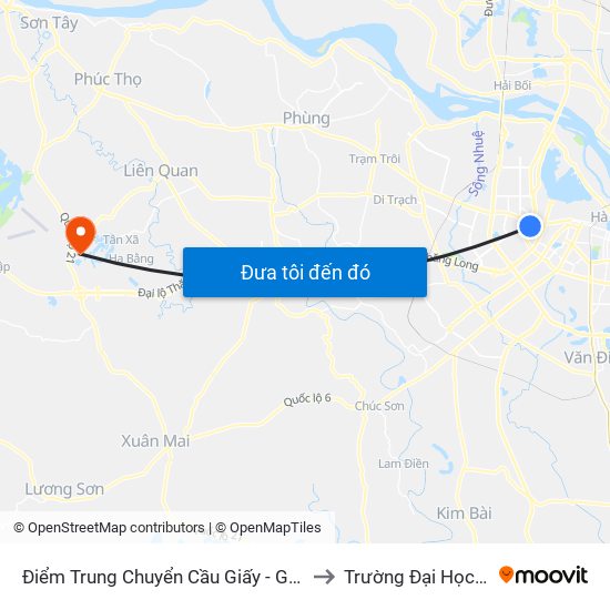 Điểm Trung Chuyển Cầu Giấy - Gtvt 02 to Trường Đại Học Fpt map