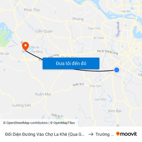 Đối Diện Đường Vào Chợ La Khê (Qua Ga Metro La Khê) - 405 Quang Trung (Hà Đông) to Trường Đại Học Fpt map