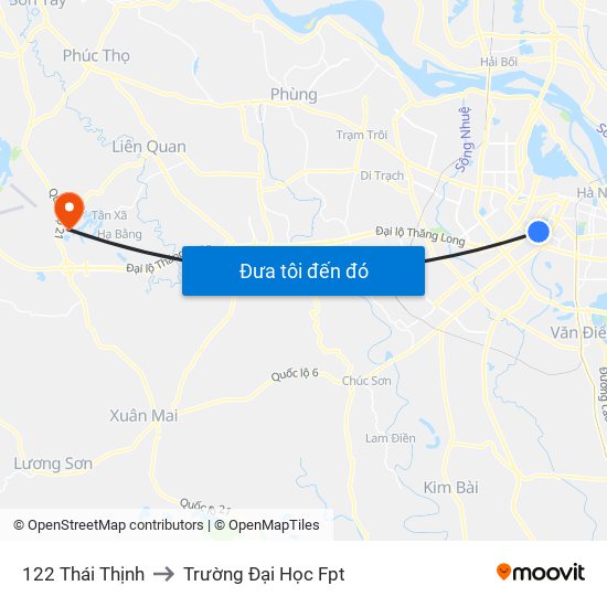 122 Thái Thịnh to Trường Đại Học Fpt map