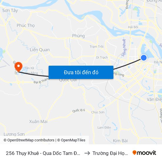 256 Thụy Khuê - Qua Dốc Tam Đa 100m to Trường Đại Học Fpt map