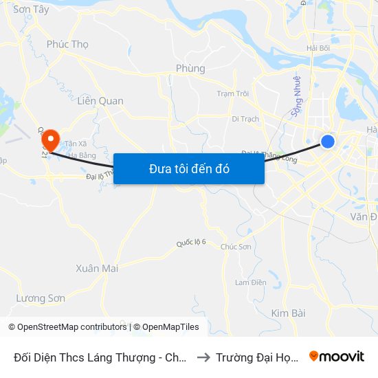 Đối Diện Thcs Láng Thượng - Chùa Láng to Trường Đại Học Fpt map