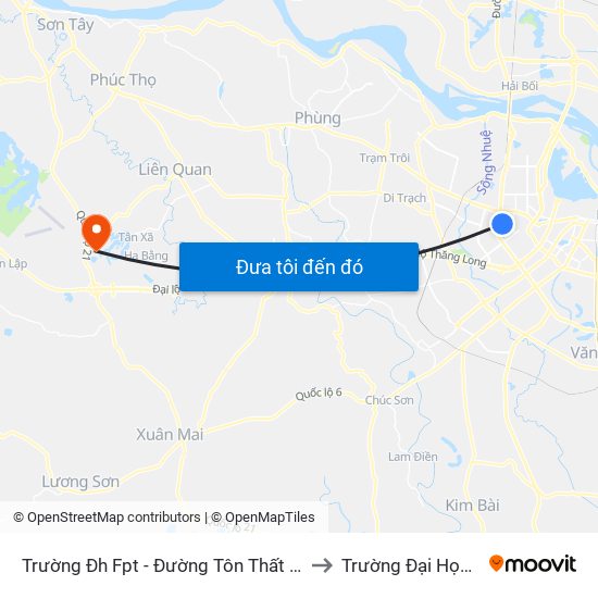 Trường Đh Fpt - Đường Tôn Thất Thuyết to Trường Đại Học Fpt map