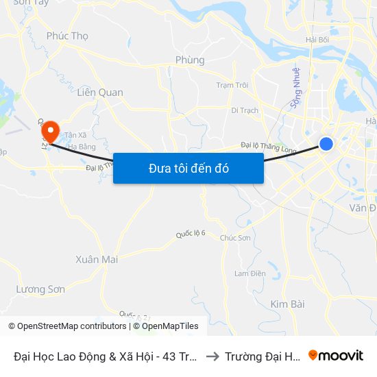 Đại Học Lao Động & Xã Hội - 43 Trần Duy Hưng to Trường Đại Học Fpt map