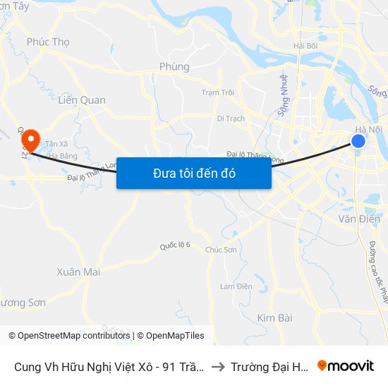 Cung Vh Hữu Nghị Việt Xô - 91 Trần Hưng Đạo to Trường Đại Học Fpt map