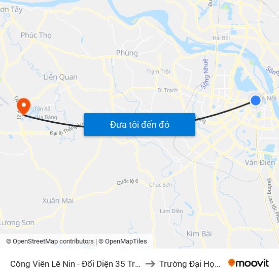Công Viên Lê Nin - Đối Diện 35 Trần Phú to Trường Đại Học Fpt map