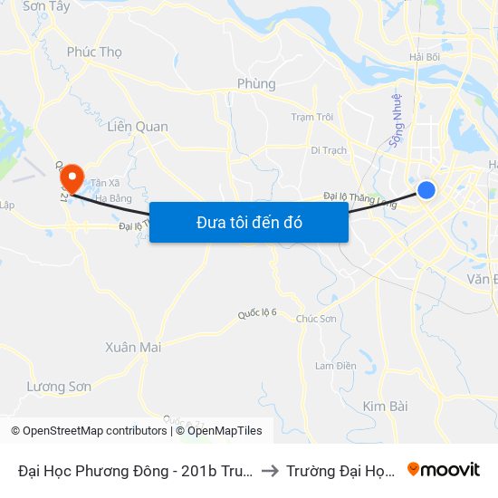 Đại Học Phương Đông - 201b Trung Kinh to Trường Đại Học Fpt map