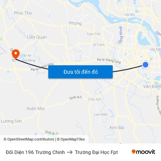 Đối Diện 196 Trường Chinh to Trường Đại Học Fpt map