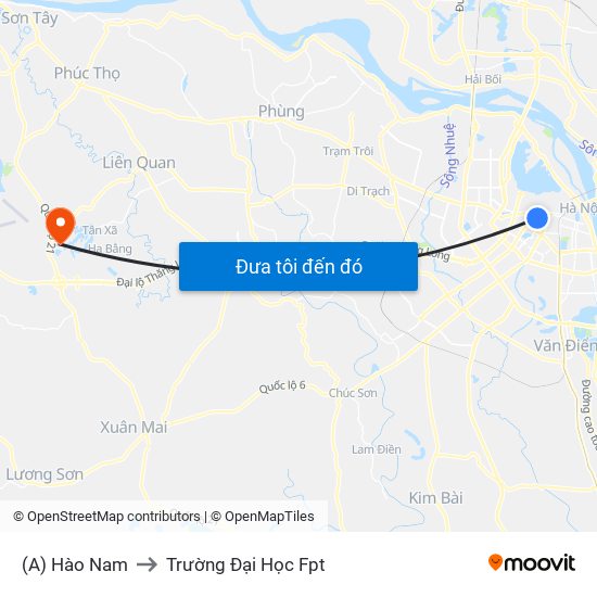 (A) Hào Nam to Trường Đại Học Fpt map