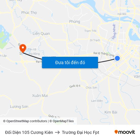 Đối Diện 105 Cương Kiên to Trường Đại Học Fpt map