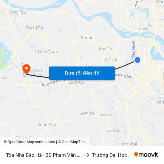 Tòa Nhà Bắc Hà - 30 Phạm Văn Đồng to Trường Đại Học Fpt map