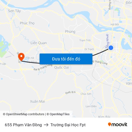 655 Phạm Văn Đồng to Trường Đại Học Fpt map