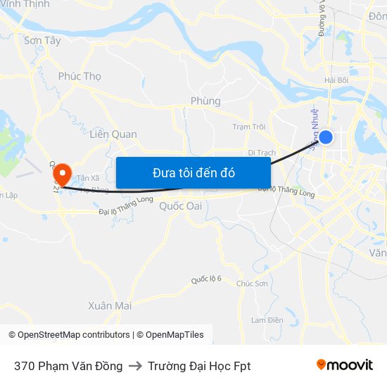 370 Phạm Văn Đồng to Trường Đại Học Fpt map
