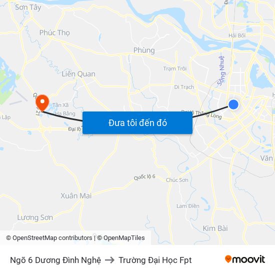 Ngõ 6 Dương Đình Nghệ to Trường Đại Học Fpt map