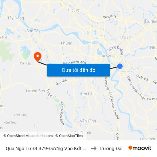 Qua Ngã Tư Đt 379-Đường Vào Kđt Vinhomes Khoảng 50m to Trường Đại Học Fpt map