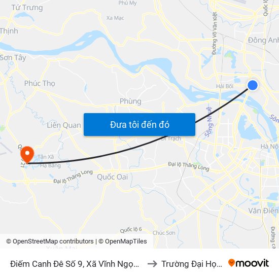 Điếm Canh Đê Số 9, Xã Vĩnh Ngọc-Đê 406 to Trường Đại Học Fpt map