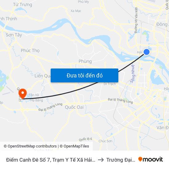 Điếm Canh Đê Số 7, Trạm Y Tế Xã Hải Bối-Đê Tả Sông Hồng to Trường Đại Học Fpt map