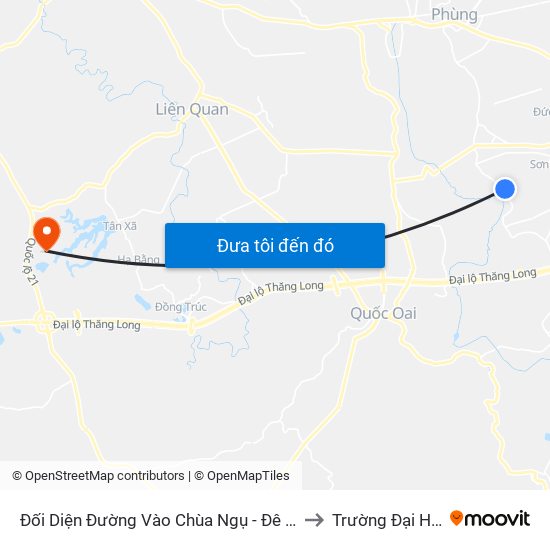 Đối Diện Đường Vào Chùa Ngụ - Đê Song Phương to Trường Đại Học Fpt map