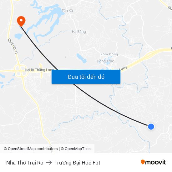 Nhà Thờ Trại Ro to Trường Đại Học Fpt map