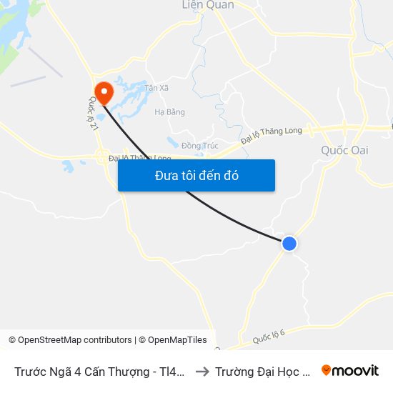 Trước Ngã 4 Cấn Thượng - Tl412b to Trường Đại Học Fpt map