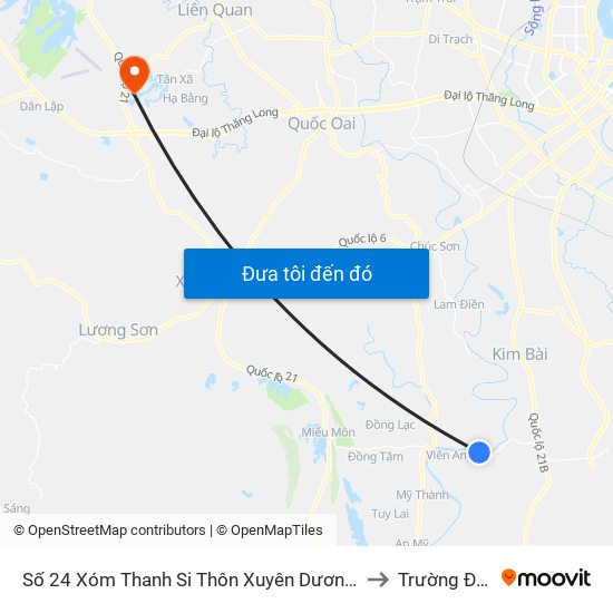 Số 24 Xóm Thanh Si Thôn Xuyên Dương, Xã Xuân Dương - Tỉnh Lộ 429 to Trường Đại Học Fpt map