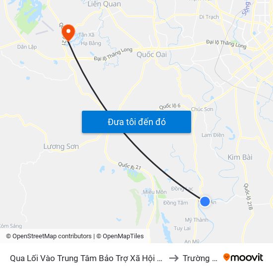 Qua Lối Vào Trung Tâm Bảo Trợ Xã Hội 50m, Xóm Trại, Thôn Phù Yên - Tỉnh Lộ 429 to Trường Đại Học Fpt map