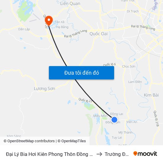 Đại Lý Bia Hơi Kiên Phong Thôn Đồng Mít, Đồng Tâm - Tỉnh Lộ 429 to Trường Đại Học Fpt map