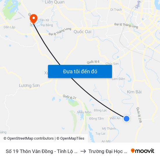 Số 19 Thôn Vân Đồng - Tỉnh Lộ 429 to Trường Đại Học Fpt map