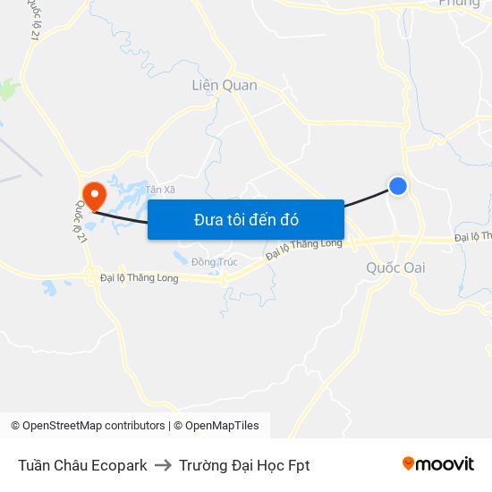 Tuần Châu Ecopark to Trường Đại Học Fpt map