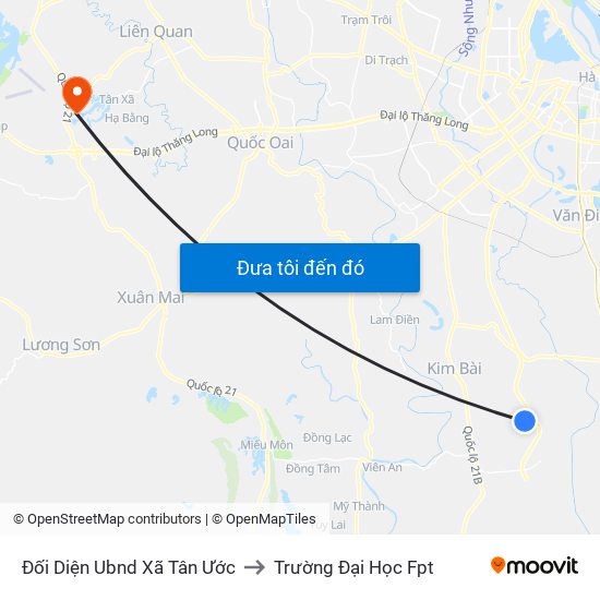 Đối Diện Ubnd Xã Tân Ước to Trường Đại Học Fpt map