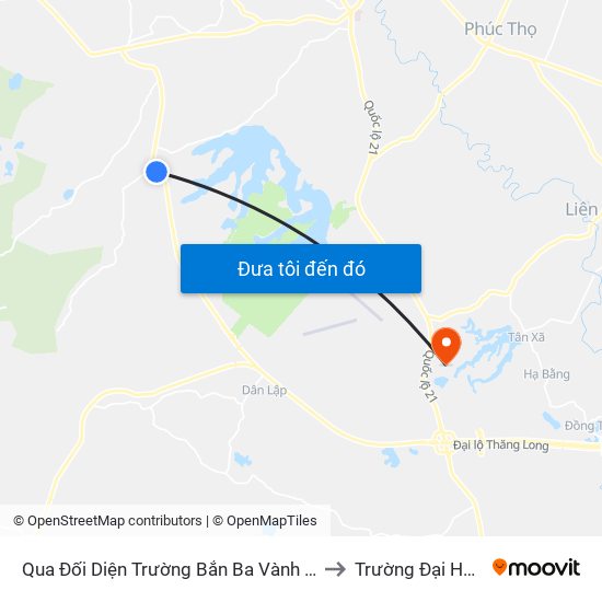 Qua Đối Diện Trường Bắn Ba Vành 40m, Đt87 to Trường Đại Học Fpt map