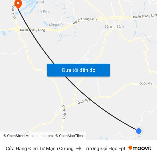 Cửa Hàng Điện Từ Mạnh Cường to Trường Đại Học Fpt map