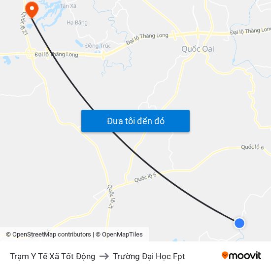 Trạm Y Tế Xã Tốt Động to Trường Đại Học Fpt map