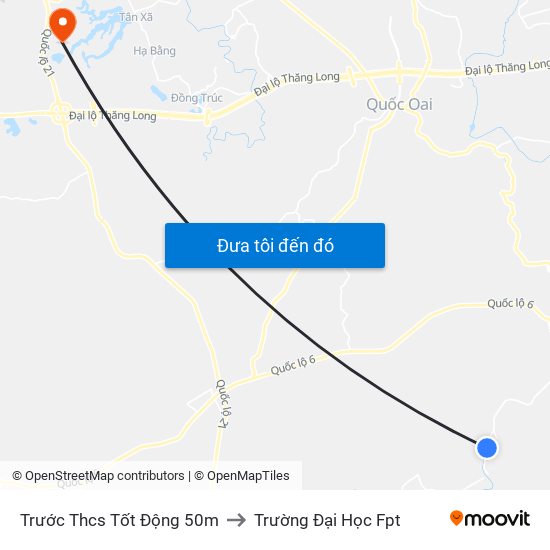 Trước Thcs Tốt Động 50m to Trường Đại Học Fpt map