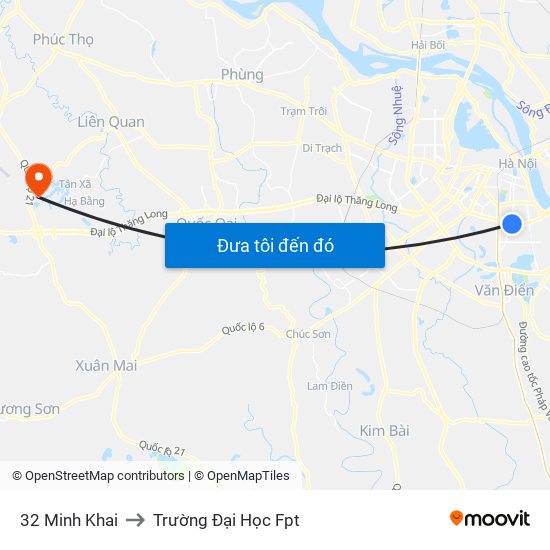 32 Minh Khai to Trường Đại Học Fpt map