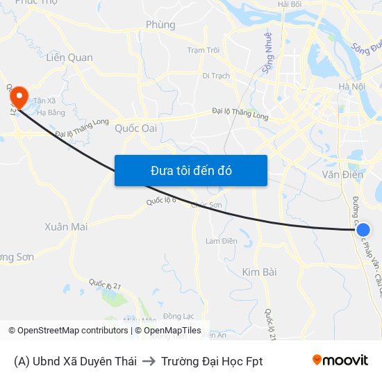 (A) Ubnd Xã Duyên Thái to Trường Đại Học Fpt map