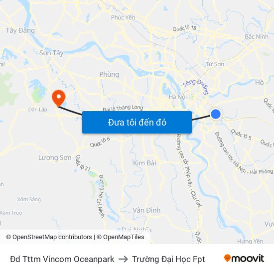 Đd Tttm Vincom Oceanpark to Trường Đại Học Fpt map